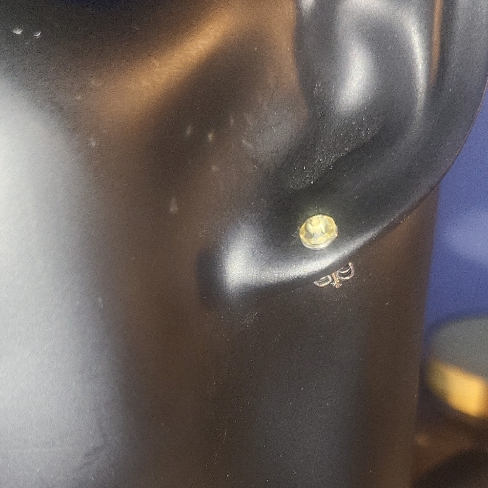 Austria Yellow Crystal Stud Earrings